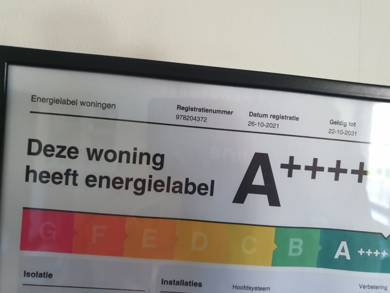 Definitief Energielabel A++++